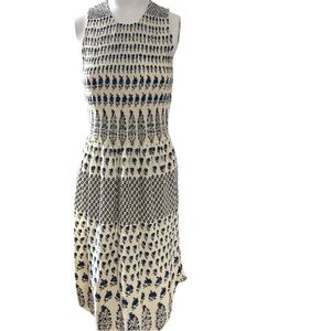 Ulla Johnson Smocked Floral Silk Midi Dress Size 4